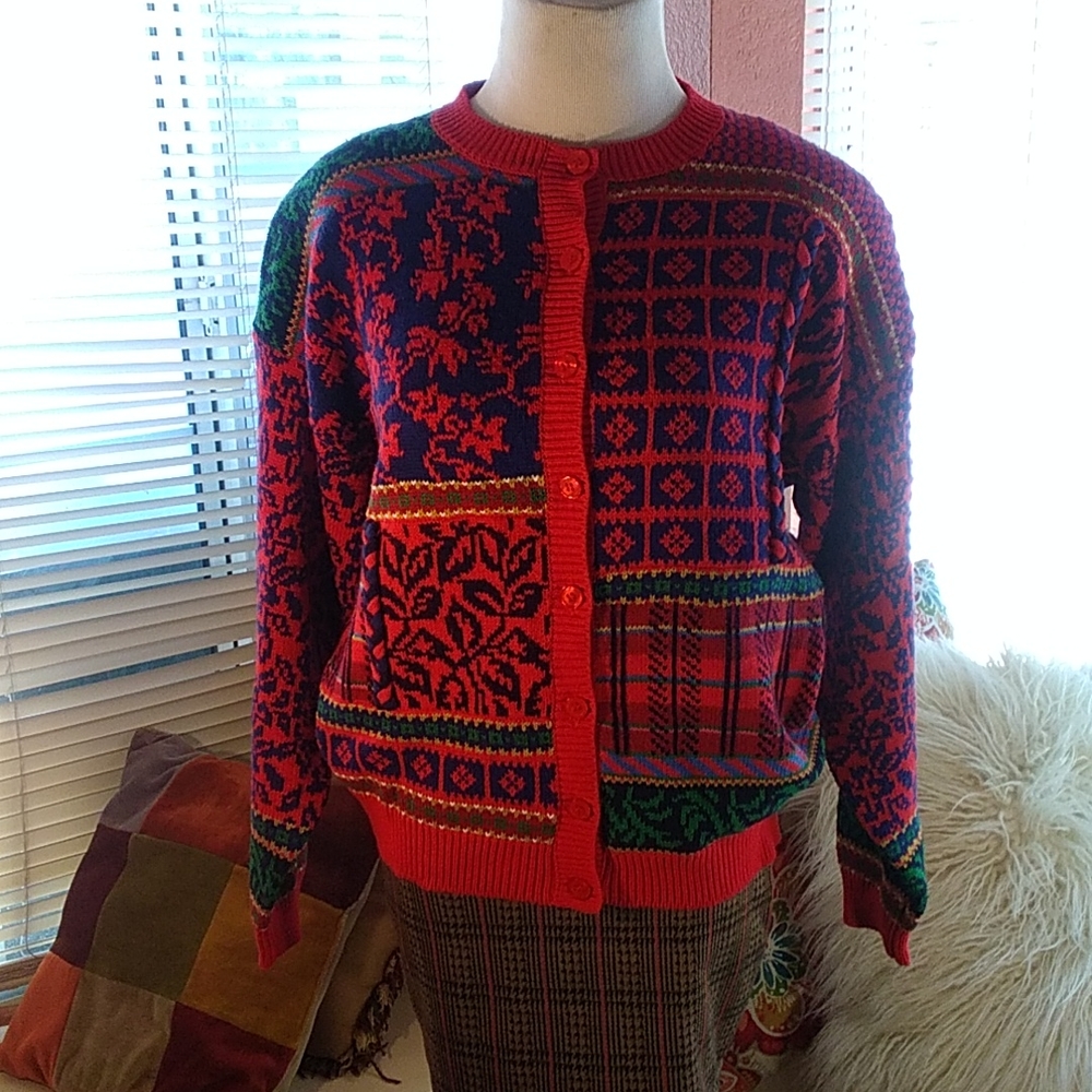 Vintage 1991 Susan Bristol Grandmacore   Cardigan